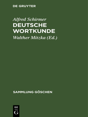 cover image of Deutsche Wortkunde